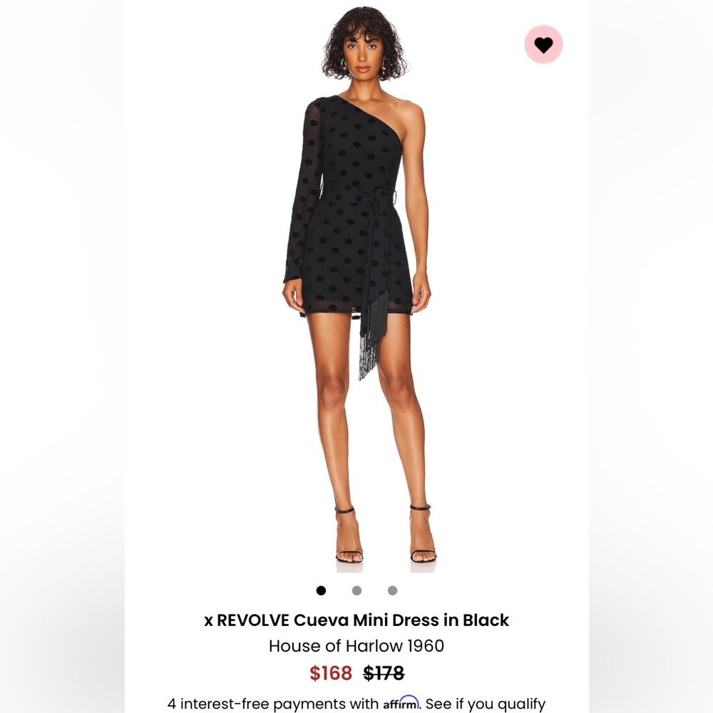 House of Harlow x Revolve Black Polka Dot Mini Dress